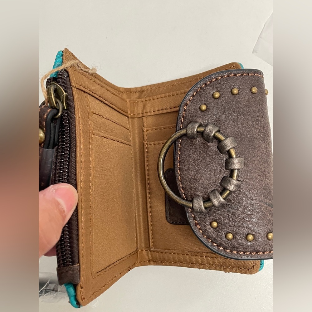 NWT! Tony Lama Turquoise Tooled Wallet - Picture 2 of 5